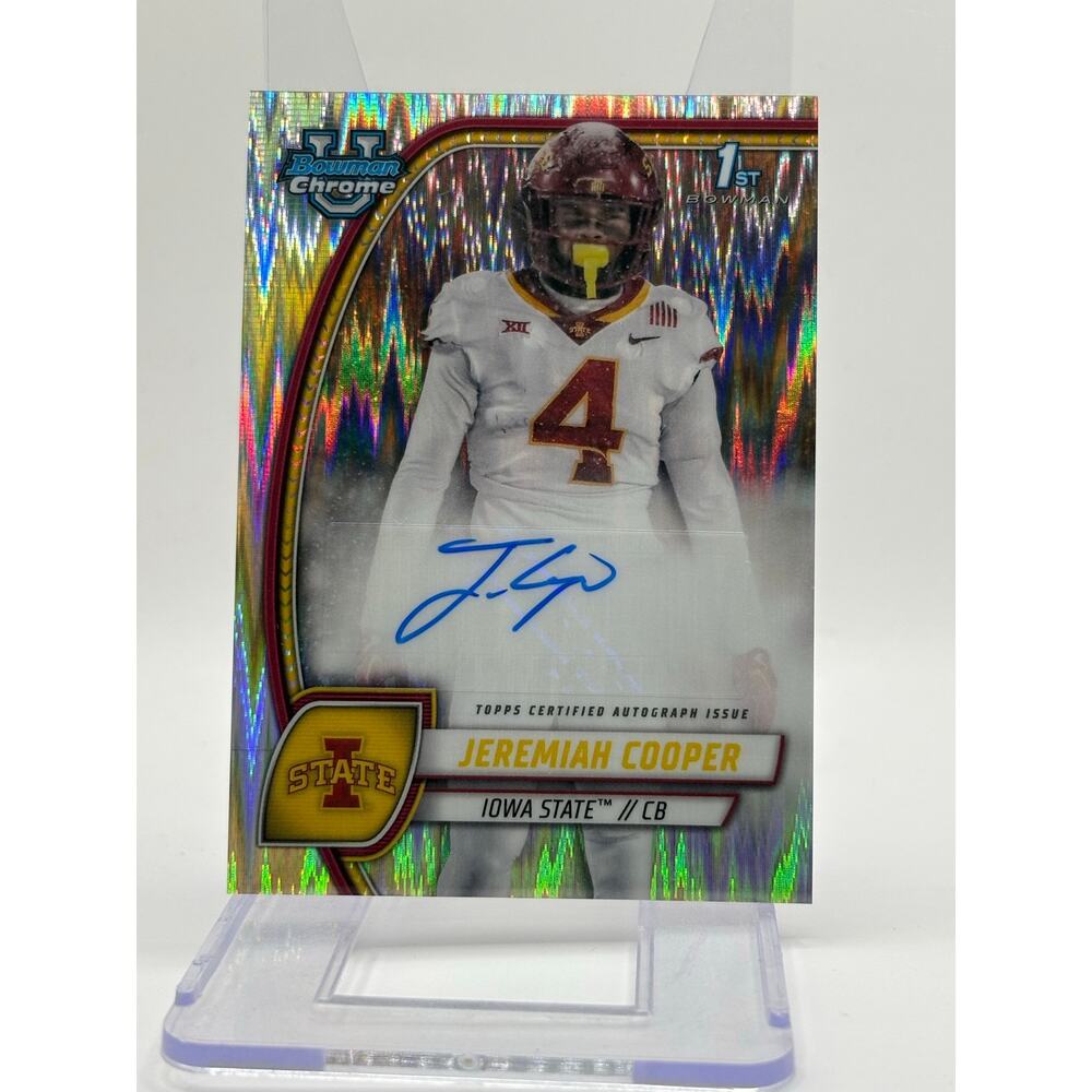2024 Bowman Chrome University Jeremiah Cooper 1st Stealth Refractor Iowa State